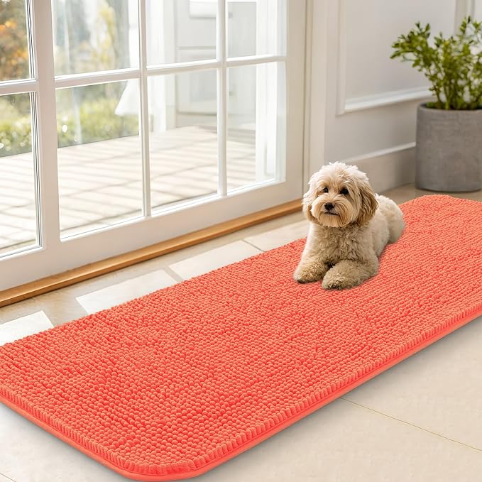 OLANLY Dog Door Mat for Muddy Paws 59x20, Super Absorbent Chenille Mud Mat | by OLANLY