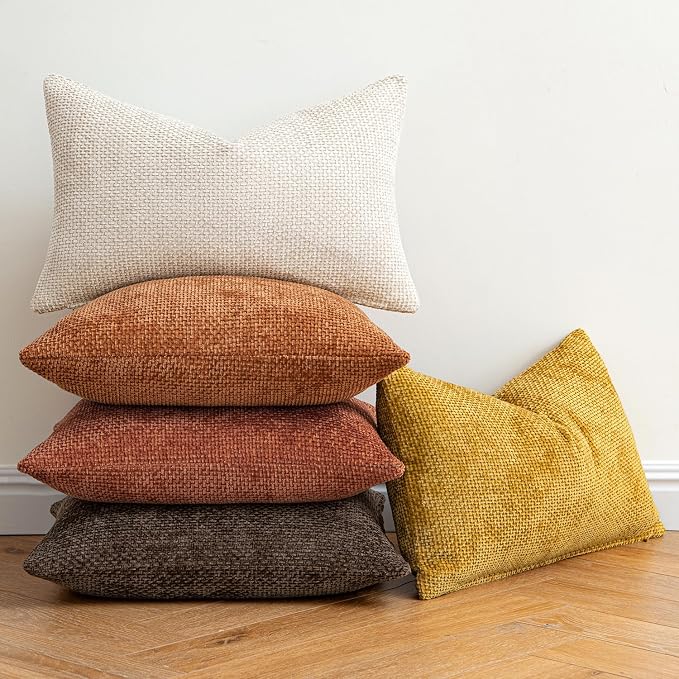 MIULEE Fall Decorative Orange Couch Throw Pillow Covers 20x20 Inch 2 Pack | - Image 4