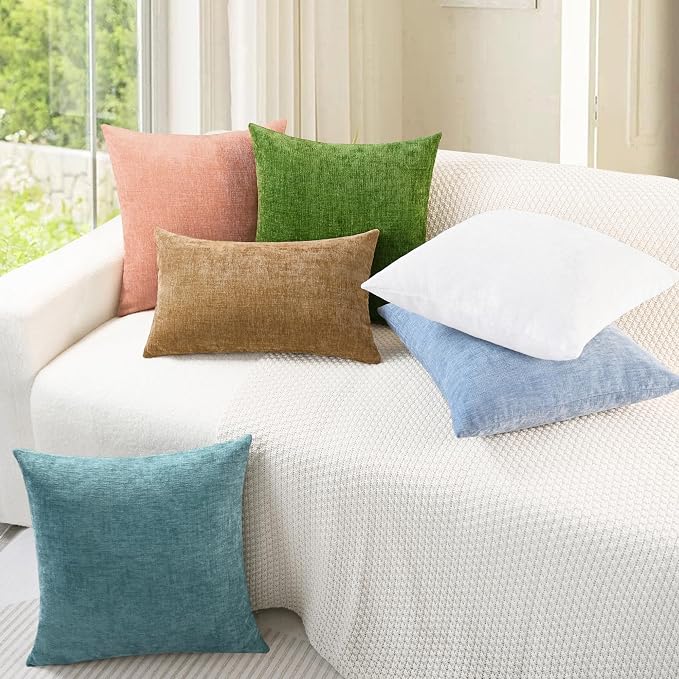 CaliTime Decorative Couch Throw Pillow Covers 18 X 18 Inches Baby Blue | Pack - Image 4