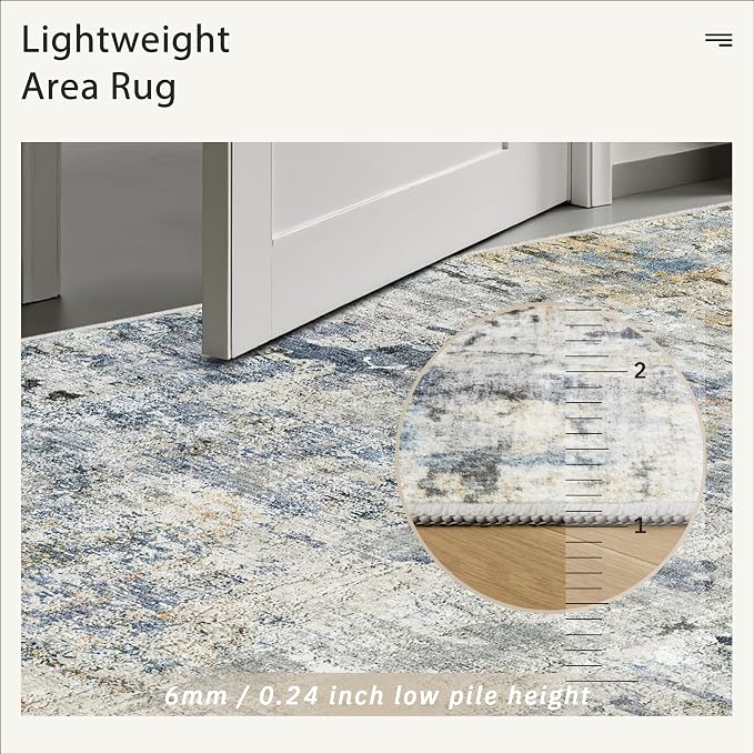 Soalmost Abstract Rug 5x7 Washable Area Rugs - Image 7