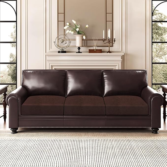 ANARACHON Leather Look Couch Cushion Covers Sofa Seat Slipcovers Sets Couches - Image 2