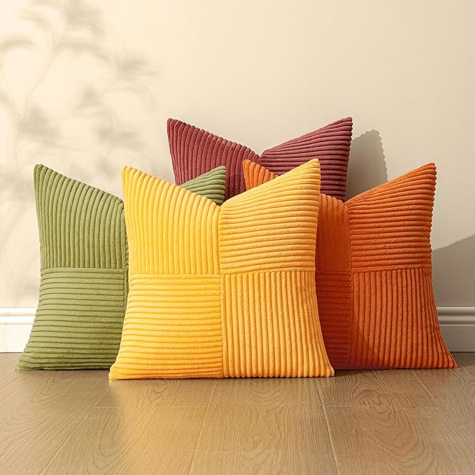 MIULEE Fall Yellow Orange Rust Throw Pillow Covers 20x20 Inch 4 Packs Boho - Image 5