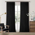 Black 84 Inch Pinch Pleated 100% Blackout Curtains by Twodrapes