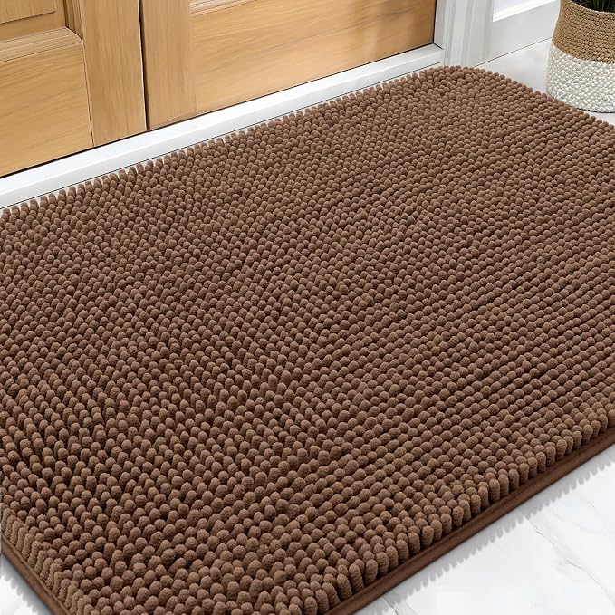 OLANLY Dog Door Mat for Muddy Paws 34x21, Super Absorbent Chenille Mud Mat | by OLANLY