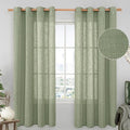 Linen Blended Curtains 72 inch for Bedroom, Linen Textured Light Filtering by LAMIT