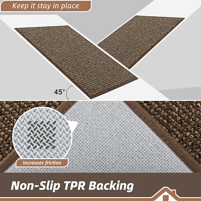 BEQHAUSE Dirt Trapper Door Mat 32" x 72", Non-Slip Washable Doormats, Low - Image 6