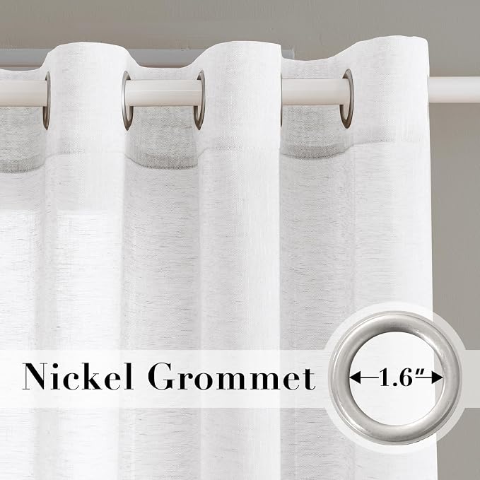 H.VERSAILTEX Linen Curtains Flax Linen Blended Curtain Panels - Image 2