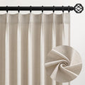 Topfinel Oatmeal Beige Pinch Pleated Curtains 84 Inches Long by Topfinel