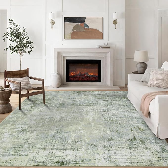 Aelenmu 8x10 Area Rugs for Living Room Bedroom Dining Room Washable Green | by Aelenmu