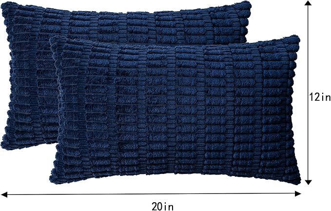 Aegero Pack of 2 Corduroy Decorative Throw Pillow Covers 12x20 Inch - Image 4