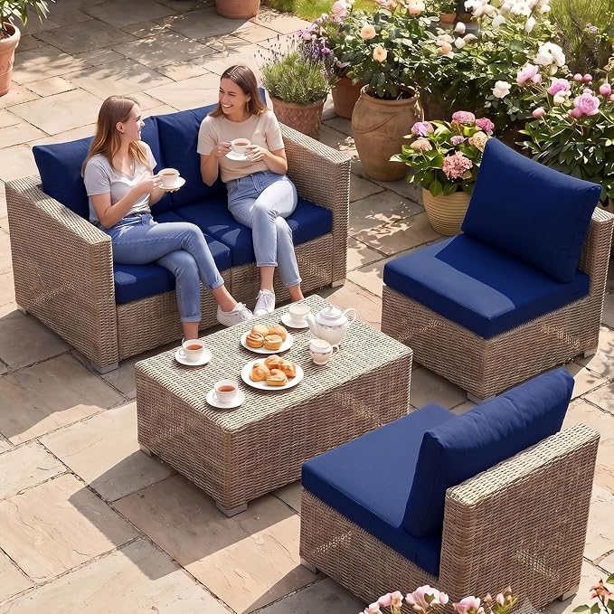 8Pcs Patio Cushion Covers Stretch Outdoor Furniture Protector Slipcovers | - Image 2