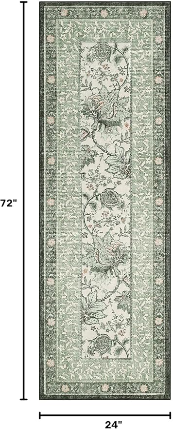 GarveeHome Sage Green 2x6 Washable Kitchen Runner Rugs Non Slip Provence - Image 2