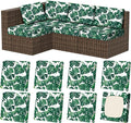8Pcs Outdoor Cushion Covers, Stretch Patio Furniture Couch Chair Slipcovers | by VORSHAPE