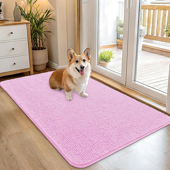 OLANLY Dog Door Mat for Muddy Paws 45x27, Super Absorbent Chenille Mud Mat | by OLANLY