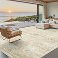 Soalmost Washable Area Rug 9x12 Large Soft Living Room Rugs Beige/Ivory | by Soalmost