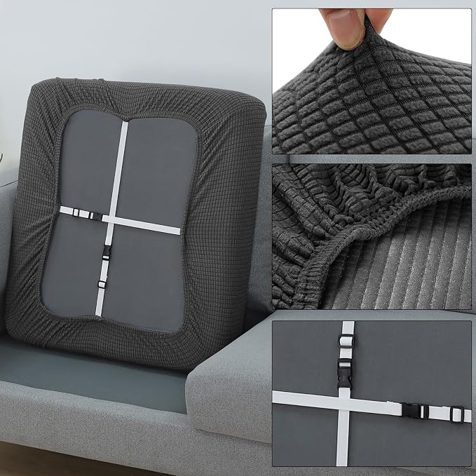 Fuloon Couch Cushion Slipcover, Super Stretch Individual Sofa Covers | 2 Pack - Image 4