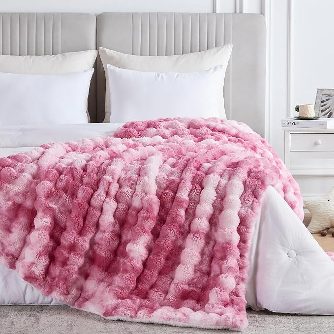 50x60 Inches Ultra-Soft Fuzzy Faux Fur Plush Throw Blanket - Image 5