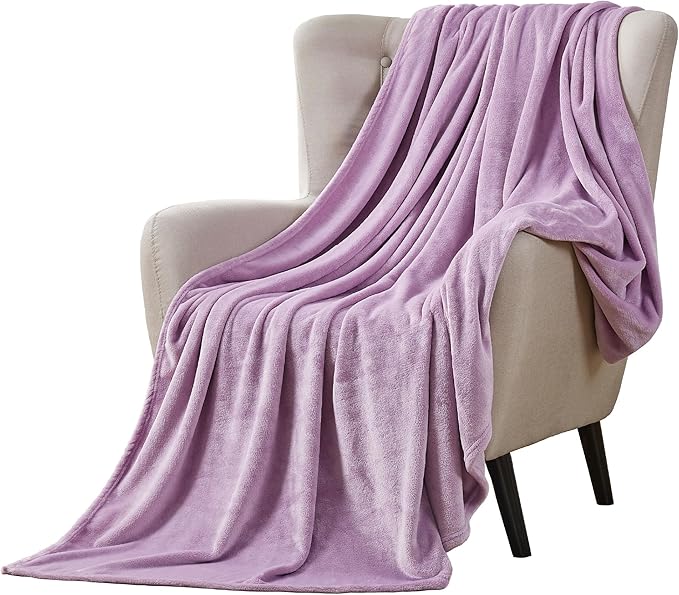 Walensee Fleece Blanket Plush Throw Fuzzy Lightweight (King Size 108x90 Lilac) Super Soft Microfiber Flannel Blankets for Couch, Bed, Sofa Ultra Luxurious Warm and Cozy for All Seasons