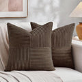 Fancy Homi 2 Packs Dark Brown Decorative Throw Pillow Covers 22x22 Inch by Fancy+Homi