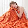 NEWCOSPLAY Fleece Ribbed Cozy Throw Blanket by NEWCOSPLAY