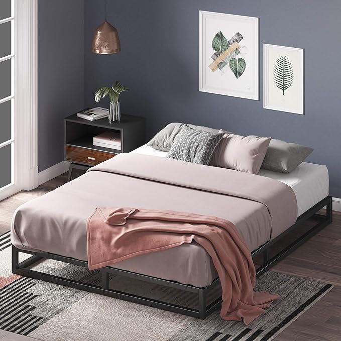 ZINUS Joseph 6 inch Metal Platform Bed Frame, Mattress Foundation, Wood Slat Support, No Box Spring Needed, Sturdy Steel Structure, King