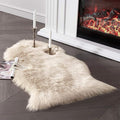 SERISSA Faux Sheepskin Fur Area Rug Beige Fur Chair Cover Seat Pad Small Fuzzy by SERISSAHomeDecorCollection