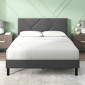 ZINUS Judy Upholstered Platform Bed Frame, Mattress Foundation, Wood Slat Support, No Box Spring Needed, Eco Friendly WonderBox (TM), Easy Assembly, Dark Grey, King