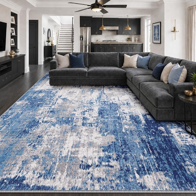RELEANY Washable 10'x14' Abstract Area Rug by RELEANY