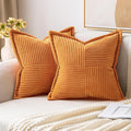 MIULEE Fall Burnt Orange Decorative Throw Pillow Covers 16x16 Inch 2 Pack | by MIULEE