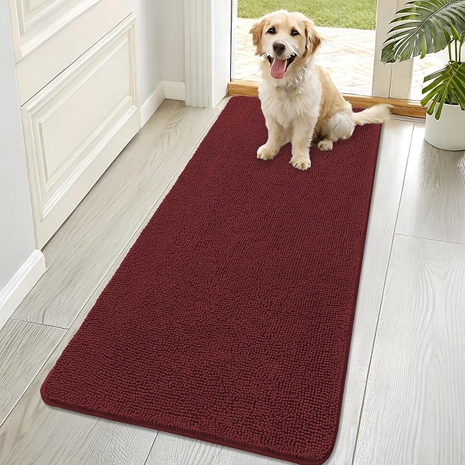 OLANLY Dog Door Mat for Muddy Paws 70x32, Super Absorbent Chenille Mud Mat | by OLANLY