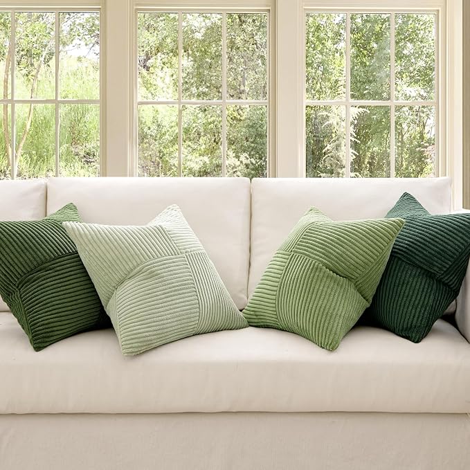 MIULEE Spring Green Decorative Throw Pillow Covers 22x22 Inch Set of 4 Boho - Image 2