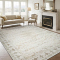 8x10 Washable Area Rugs for Living Room, Dining Room- Neutral Beige | Retro by Srugn