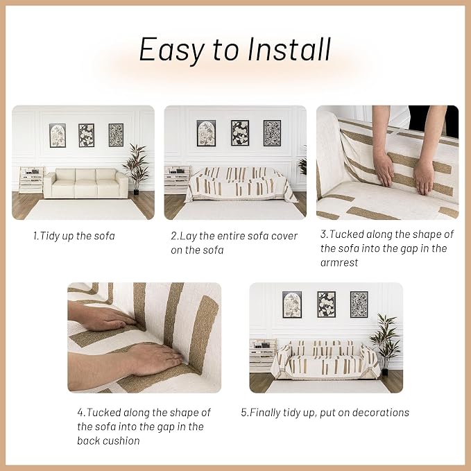 MYSKY HOME Sofa Covers for Sectional Sofa, Couch Cover for Dogs, Couch Covers - Image 6