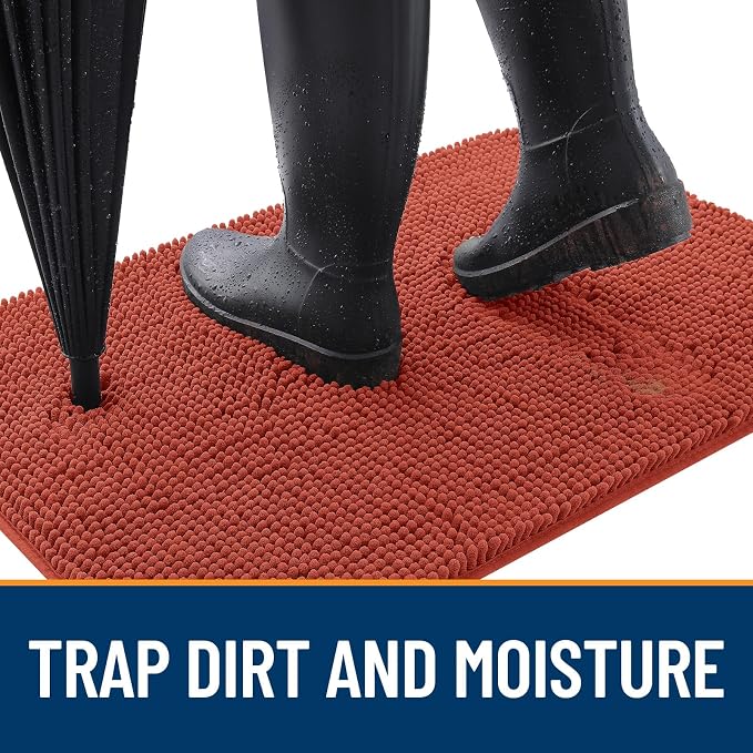 OLANLY Dog Door Mat for Muddy Paws 44x24, Super Absorbent Chenille Mud Mat | - Image 2