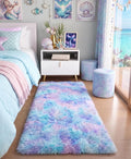 Adorable Rainbow Rugs for Bedroom Girls 2x4 Ft, Soft Purple Shag Tent Rugs | by PAGISOFE