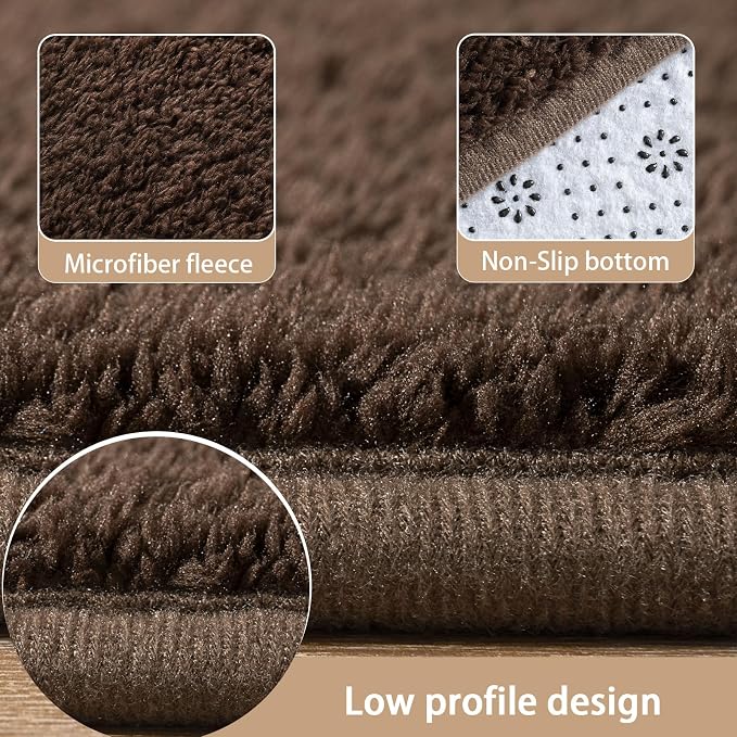 2x10 Runner Rug for Hallway, Long Runner Rugs Non Slip, Coffee | Soft Washable - Image 6