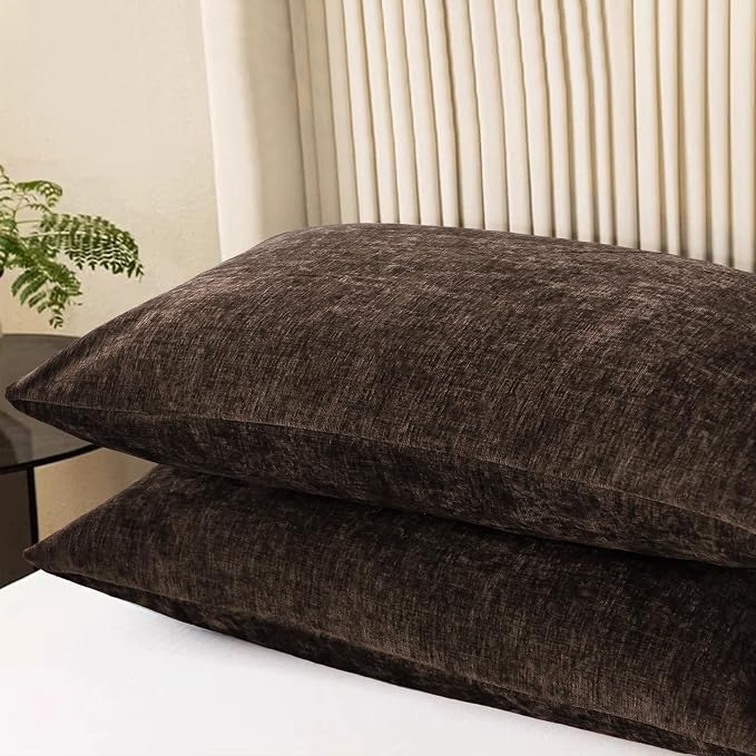 CaliTime Decorative Standard Throw Pillow Covers 26 X 20 Inches Coffee | Pack - Image 3