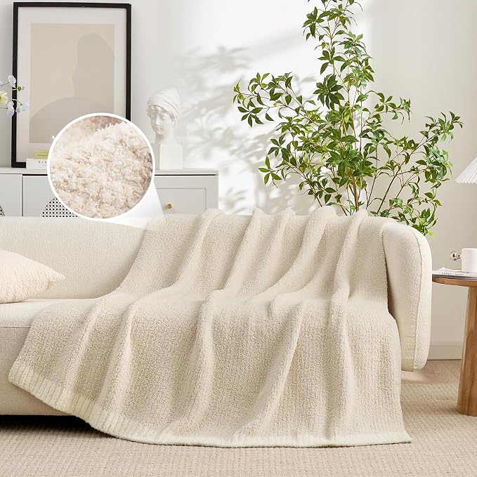 Snuggle Sac Buttery Ivory Bedding Blanket Twin Size 60x80, Super Soft Warm Cozy - Image 4