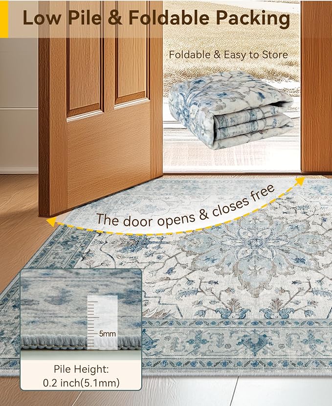 RELEANY Washable Area Rug, Small 2'6"x4', Water Repellent, Pet Friendly - Image 4