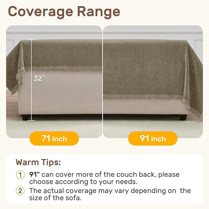 2 Pieces Sectional Couch Covers L Shaped Cover XXXL Quicksand | Thick Washable - Image 5