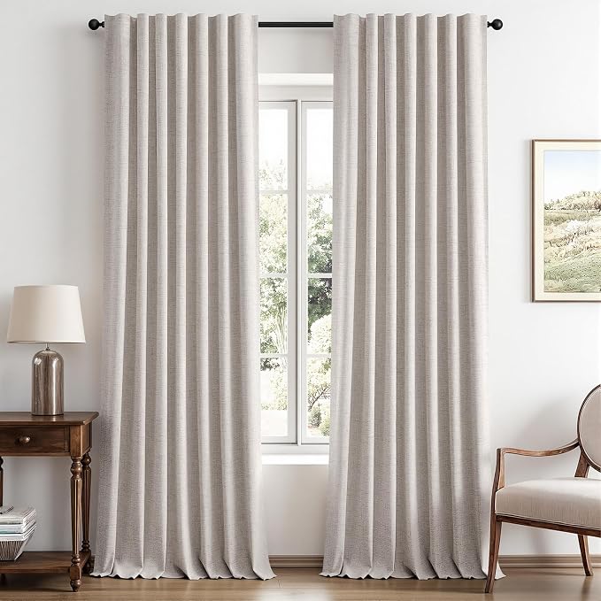 MIULEE 100% Blackout Linen Curtains by MIULEE