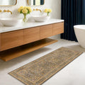 Non Slip 2x7 Gold Brown Runner Rugs by HazoHaus
