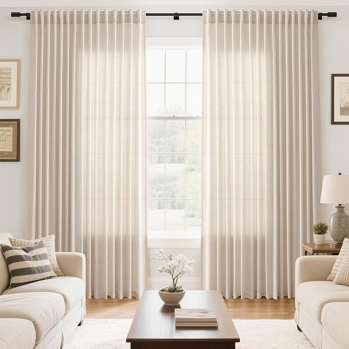 Extra Wide 100x96 Inch Linen Curtains - Image 7