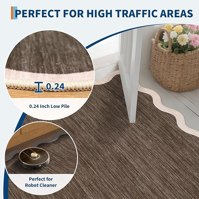GarveeHome Scalloped Washable Area Rug 8 x 10 Rug - Image 6
