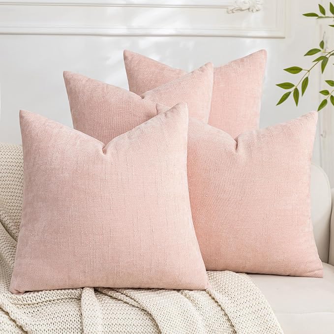 Set of 4 Soft Textured Decorative Throw Pillow Covers 20x20 Inch Cozy Farmhouse by Cozoomy