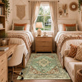 RELEANY Washable Area Rug, Brick/Brown/Green | Non-Slip, Water Repellent by RELEANY