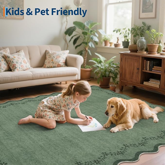 GarveeHome 2.5x10 Scalloped Washable Runner Rug Long Hallway Kitchen Rug | Soft - Image 7