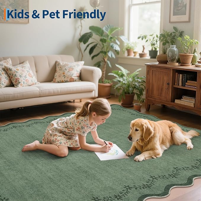 GarveeHome 6x9 Scalloped Area Rug Soft Washable Rug - Image 7