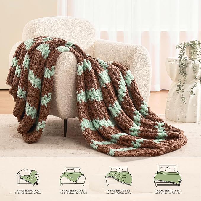 L'AGRATY Chunky Knit Throw Blanket - Image 6