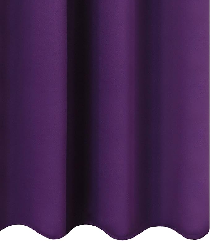 Purple Thermal Blackout Curtains/52 x 108 Inch/Set of 2 Panels Room Darkening - Image 9